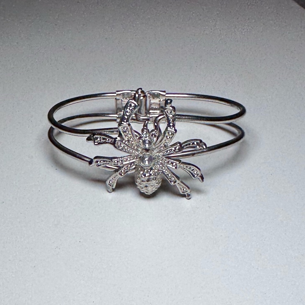 Sparkly Spider Rhinestone Cuff Bracelet